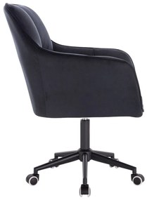 LuxuryForm DESIGN Kreslo AMALFI VELUR na čiernej podstave s kolieskami - čierne