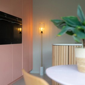 Stojaca lampa v štýle Art Deco mosadz s priehľadným sklom - Rid