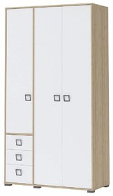 Skriňa 3D3S Kiki P33-BK/KI-15 beech/white