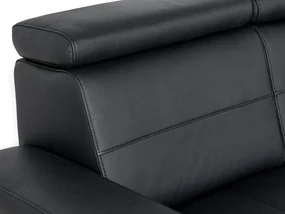 Kožená sedacia súprava LUCIO MAX, Ľavá, čierna (červená niť)