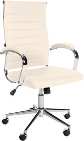 Design-Shop Kancelárska stolička Mollis - koža - Krémová