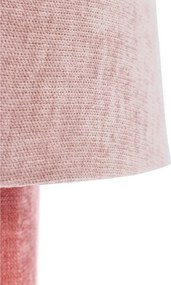Ružová kovová stolová lampa s textilným tienidlom (výška 35 cm) Demra – Bizzotto