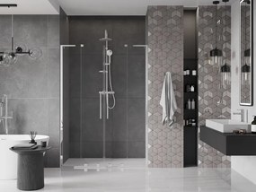 Mexen Velar L Duo, posuvné sprchové dvere do otvoru 150 cm, 8mm číre sklo, chrómová, 871-150-003-02-01