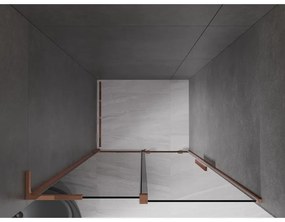 Mexen Velar L, posuvné sprchové dvere do otvoru 120 cm, 8mm šedé sklo, ružové zlato, 871-120-003-41-60