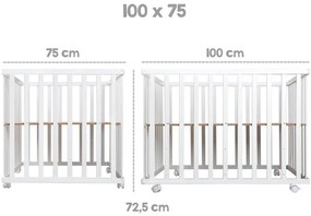 Biela detská ohrádka na kolieskach 100x75 cm Style – Roba