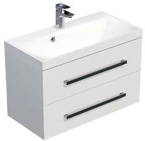 Kúpeľňová skrinka s umývadlom SAT Cube Way 80x40 cm biela lesk CUBE280ZBL, 1 ks