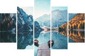 Obraz - Lode na jazere Braies (150x105 cm)