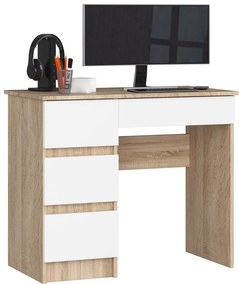 PC stolík Benicio II (dub sonoma + biela) (L). Akcia -22%. Vlastná spoľahlivá doprava až k Vám domov. 1069635