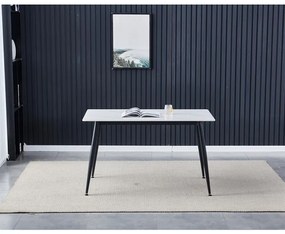 Autronic BONTEC Jedálenský stôl 130x70cm, keramika, mramor, HT-403M GREY Farba: Biela