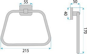 Rea Nico, kúpeľňový vešiak na uteráky, zlatá matná, REA-88083
