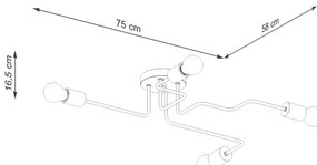 Sollux SL.1669 - Prisadený luster TIMBO 4xE27/15W/230V čierna/béžová/buk