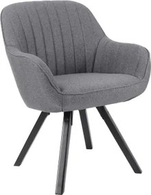 Jedálenská stolička Chrissy, stredne šedá tkanina%