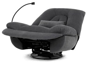 Autronic BONTEC Polohovacie kreslo, elektrické zabudované ovládanie, šedá, látka, TV-7089 GREY2 Farba: Šedá