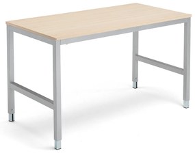 Pracovný stôl OPTION, 1400x800x720-900 mm, breza, strieborná