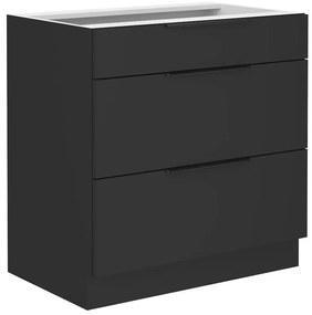 Kuchynská skrinka Siena čierna mat 80d 3s bb