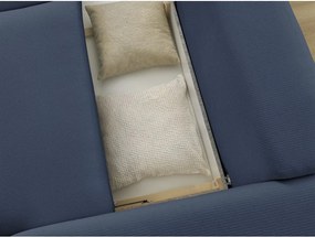 Modrá rozkladacia/s úložným priestorom pohovka 265 cm Ezechiel – Bobochic Paris