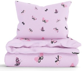 Bavlnené obliečky Renforcé do postieľky – Motýlikovia ružové