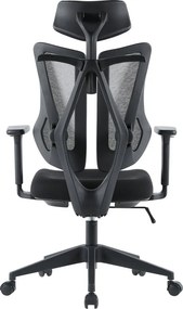 Kancelárska ergonomická stolička MORA — sieť / látka, sivá / čierna