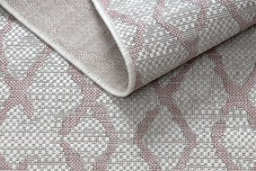 Koberec SISAL SION  MREŽA  22129 ploché  tkanie  ecru / ružová