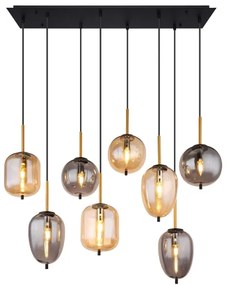 Globo 15345-8A - Luster na lanku BLACKY 8xE14/40W/230V mosadz