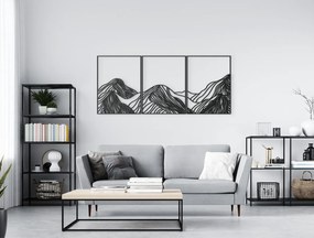drevko Viacdielny drevený obraz Hory Rozmer obrazu: 28,5 x 65 cm, Farba dekorácie: Čierna