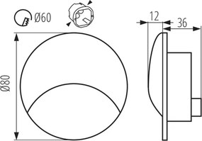Kanlux 39120 - LED schodiskové svietidlo EXIN LED/2,5W/230V 3000K IP65 biele, okrúhle