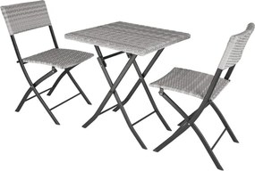 Ratanový skladací set Avenberg BOLOGNA, Sivá