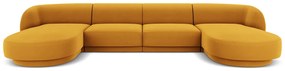 Rohová pohovka milany do tvaru u 340 cm zamat žltá MUZZA