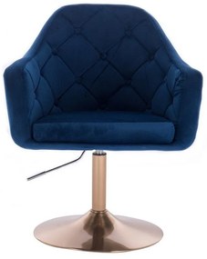 LuxuryForm DESIGN Kreslo ANDORA VELUR na zlatom tanieri - modré