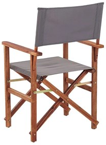 Sada 2 záhradných stoličiek a náhradných poťahov tmavé akáciové drevo/geometrický vzor CINE Beliani