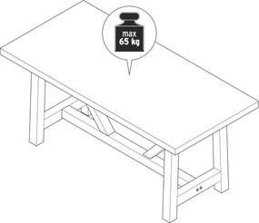 Jedálenský stôl so stolovou doskou z polycementu