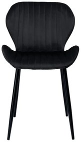 Jedálenská stolička DALLAS zamatová, čierna