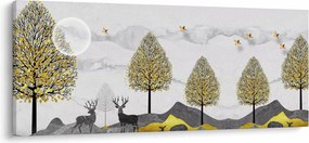 Obraz maľovaných jeleňov (120x50 cm)