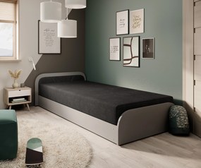 Moderná posteľ Pavel 80x190, čierna Alova, lavá