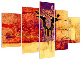 Abstraktný obraz dvoch tanečníkov (150x105 cm)