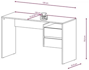 Písací stôl s zásuvkami MARLO dub artisan/antracit