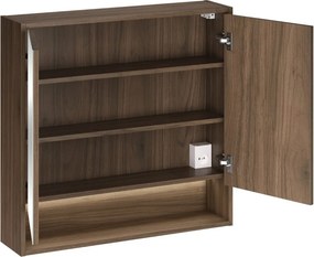 Koupelnová sestava Villa se zápustným umyvadlem a zrcadlem 80 cm ořech