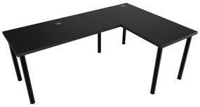 Počítačový rohový stôl LOOK N, 200/135x73-76x65, čierna, pravý