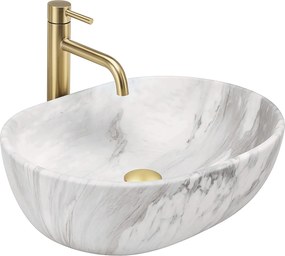 Rea Amelia, umývadlo na dosku 480x345x135 mm, imitácia kameňa, REA-U8489