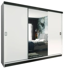 Skriňa Retro 1 200 zrkadlo biely/čierna Mat