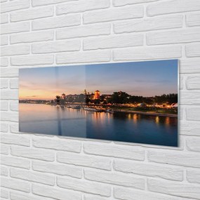 Obraz na akrylátovom skle Krakow sunset rieky lock 120x60 cm
