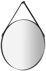 Sapho Sapho, ORBITER zrkadlo guľaté s koženým popruhom, o 50cm, čierna mat, ORT050