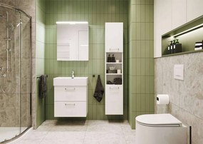 Mereo, Mereo Kúpeľňová zrkadlová skrinka 80 cm, galerka, 2 x dvierka, Multidecor, Šedá supermat, MER-CN798G82SEDA