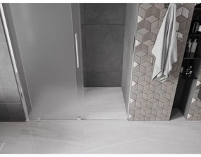 Mexen Velar, posuvné sprchové dvere do otvoru 130 cm, 8mm sklo námraza, chrómová, 871-130-000-31-01
