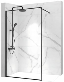Rea - Bler sprchová zástena 100x195cm, 8mm sklo, číre sklo / čierny profil, REA-K7634