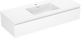 Mexen Orio, kúpeľňová skrinka 120 cm s umývadlom Otis, 1 zásuvka, biela matná, 91A10-12023-1-BF01-W18M01