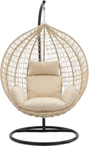 Závesné kreslo KOKON so stojanom, béžové