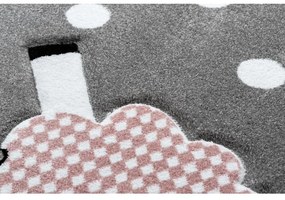Detský kusový koberec Ovečka sivý kruh 120cm