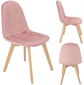 Dekorstudio Zamatová jedálenská stolička COLIN ružová