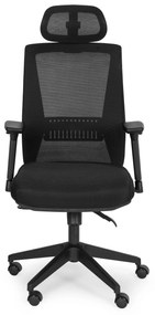 ModernHome Otočná kancelárska stolička s nastaviteľným operadlom a výškou - čierna ModernHome